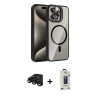 MARSİLYAN™- iPhone 15 Pro Max Kılıf Yadigar Asil Koleksiyonu - Siyah Bilvis Hayalet Cam Ekran Koruyucu + Raze Metal Kamera Lens - SH