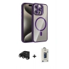 MARSİLYAN™- iPhone 15 Pro Max Kılıf Yadigar Asil Koleksiyonu - Siyah Bilvis Hayalet Cam Ekran Koruyucu + Raze Metal Kamera Lens - SH