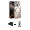 MARSİLYAN™- iPhone 15 Pro Max Kılıf Yadigar Asil Koleksiyonu - Siyah Bilvis Hayalet Cam Ekran Koruyucu + Raze Metal Kamera Lens - SH