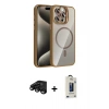 MARSİLYAN™- iPhone 15 Pro Max Kılıf Yadigar Asil Koleksiyonu - Siyah Bilvis Hayalet Cam Ekran Koruyucu + Raze Metal Kamera Lens - SH