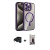 MARSİLYAN™- iPhone 15 Pro Max Kılıf Yadigar Asil Koleksiyonu - Siyah Bilvis Hayalet Cam Ekran Koruyucu + Raze Metal Kamera Lens - LT