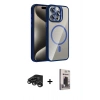 MARSİLYAN™- iPhone 15 Pro Max Kılıf Yadigar Asil Koleksiyonu - Siyah Bilvis Hayalet Cam Ekran Koruyucu + Raze Metal Kamera Lens - TMGI