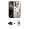 MARSİLYAN™- iPhone 15 Pro Max Kılıf Yadigar Asil Koleksiyonu - Siyah Bilvis Hayalet Cam Ekran Koruyucu + Raze Metal Kamera Lens - TMGI