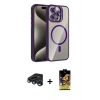 MARSİLYAN™- iPhone 15 Pro Max Kılıf Yadigar Asil Koleksiyonu - Siyah Buffer Cam Ekran Koruyucu + Raze Metal Kamera Lens - LT