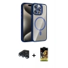 MARSİLYAN™- iPhone 15 Pro Max Kılıf Yadigar Asil Koleksiyonu - Siyah Buffer Cam Ekran Koruyucu + Raze Metal Kamera Lens - LT