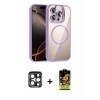MARSİLYAN™- iPhone 15 Pro Max Kılıf Yadigar Asil Koleksiyonu - Siyah Buffer Cam Ekran Koruyucu + PVD Metal Kamera Lens - LT