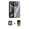 MARSİLYAN™- iPhone 15 Pro Max Kılıf Yadigar Asil Koleksiyonu - Siyah Buffer Cam Ekran Koruyucu + PVD Metal Kamera Lens - GI
