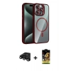 MARSİLYAN™- iPhone 15 Pro Max Kılıf Yadigar Asil Koleksiyonu - Siyah Buffer Cam Ekran Koruyucu + Raze Metal Kamera Lens - SH
