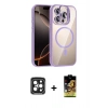 MARSİLYAN™- iPhone 15 Pro Max Kılıf Yadigar Asil Koleksiyonu - Siyah Buffer Cam Ekran Koruyucu + Siyah PVD Metal Kamera Lens