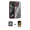MARSİLYAN™- iPhone 15 Pro Max Kılıf Yadigar Asil Koleksiyonu - Siyah Buffer Cam Ekran Koruyucu + Siyah PVD Metal Kamera Lens