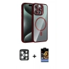 MARSİLYAN™- iPhone 15 Pro Max Kılıf Yadigar Asil Koleksiyonu - Siyah Buffer Hayalet Cam Ekran Koruyucu + PVD Metal Kamera Lens - LT