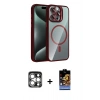 MARSİLYAN™- iPhone 15 Pro Max Kılıf Yadigar Asil Koleksiyonu - Siyah Buffer Hayalet Cam Ekran Koruyucu + PVD Metal Kamera Lens - GS