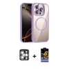 MARSİLYAN™- iPhone 15 Pro Max Kılıf Yadigar Asil Koleksiyonu - Siyah Buffer Hayalet Cam Ekran Koruyucu + PVD Metal Kamera Lens - GS
