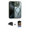 MARSİLYAN™- iPhone 15 Pro Max Kılıf Yadigar Asil Koleksiyonu - Siyah Buffer Hayalet Cam Ekran Koruyucu + Raze Metal Kamera Lens - LT