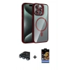 MARSİLYAN™- iPhone 15 Pro Max Kılıf Yadigar Asil Koleksiyonu - Siyah Buffer Hayalet Cam Ekran Koruyucu + Raze Metal Kamera Lens - LT