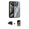 MARSİLYAN™- iPhone 15 Pro Max Kılıf Yadigar Asil Koleksiyonu - Siyah Buffer Hayalet Cam Ekran Koruyucu + Raze Metal Kamera Lens - SH
