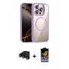 MARSİLYAN™- iPhone 15 Pro Max Kılıf Yadigar Asil Koleksiyonu - Siyah Buffer Hayalet Cam Ekran Koruyucu + Raze Metal Kamera Lens - SH