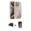 MARSİLYAN™- iPhone 15 Pro Max Kılıf Yadigar Asil Koleksiyonu - Siyah Buffer Hayalet Cam Ekran Koruyucu + Raze Metal Kamera Lens - SH