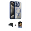 MARSİLYAN™- iPhone 15 Pro Max Kılıf Yadigar Asil Koleksiyonu - Siyah Buffer Hayalet Cam Ekran Koruyucu + Raze Metal Kamera Lens - LT