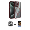 MARSİLYAN™- iPhone 15 Pro Max Kılıf Yadigar Asil Koleksiyonu - Siyah Buffer Hayalet Cam Ekran Koruyucu + PVD Metal Kamera Lens - SH
