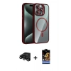 MARSİLYAN™- iPhone 15 Pro Max Kılıf Yadigar Asil Koleksiyonu - Siyah Buffer Hayalet Cam Ekran Koruyucu + Raze Metal Kamera Lens - SH