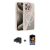 MARSİLYAN™- iPhone 15 Pro Max Kılıf Yadigar Asil Koleksiyonu - Siyah Buffer Hayalet Cam Ekran Koruyucu + Raze Metal Kamera Lens - TMGI