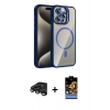 MARSİLYAN™- iPhone 15 Pro Max Kılıf Yadigar Asil Koleksiyonu - Siyah Buffer Hayalet Cam Ekran Koruyucu + Raze Metal Kamera Lens - TMGI