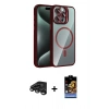 MARSİLYAN™- iPhone 15 Pro Max Kılıf Yadigar Asil Koleksiyonu - Siyah Buffer Hayalet Cam Ekran Koruyucu + Raze Metal Kamera Lens - TMGI