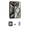 MARSİLYAN™- iPhone 15 Pro Max Kılıf Yadigar Asil Koleksiyonu - Siyah Joko Magic 5D Cam + PVD Metal Kamera Lens - GI