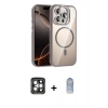 MARSİLYAN™- iPhone 15 Pro Max Kılıf Yadigar Asil Koleksiyonu - Siyah Joko Magic 5D Cam + PVD Metal Kamera Lens - GI