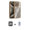 MARSİLYAN™- iPhone 15 Pro Max Kılıf Yadigar Asil Koleksiyonu - Siyah Joko Magic 5D Cam + PVD Metal Kamera Lens - GI