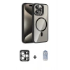 MARSİLYAN™- iPhone 15 Pro Max Kılıf Yadigar Asil Koleksiyonu - Siyah Joko Magic 5D Cam + PVD Metal Kamera Lens - GS