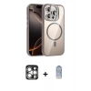 MARSİLYAN™- iPhone 15 Pro Max Kılıf Yadigar Asil Koleksiyonu - Siyah Joko Magic 5D Cam + PVD Metal Kamera Lens - GS