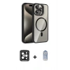 MARSİLYAN™- iPhone 15 Pro Max Kılıf Yadigar Asil Koleksiyonu - Siyah Joko Magic 5D Cam + PVD Metal Kamera Lens - SH