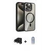 MARSİLYAN™- iPhone 15 Pro Max Kılıf Yadigar Asil Koleksiyonu - Siyah Joko Magic 5D Cam + Raze Metal Kamera Lens - SH