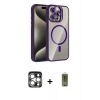 MARSİLYAN™- iPhone 15 Pro Max Kılıf Yadigar Asil Koleksiyonu - Siyah Joko Magic 5D Hayalet Cam + PVD Metal Kamera Lens - GS