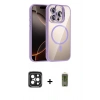MARSİLYAN™- iPhone 15 Pro Max Kılıf Yadigar Asil Koleksiyonu - Siyah Joko Magic 5D Hayalet Cam + PVD Metal Kamera Lens - SH