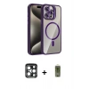 MARSİLYAN™- iPhone 15 Pro Max Kılıf Yadigar Asil Koleksiyonu - Siyah Joko Magic 5D Hayalet Cam + PVD Metal Kamera Lens - LT