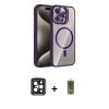 MARSİLYAN™- iPhone 15 Pro Max Kılıf Yadigar Asil Koleksiyonu - Siyah Joko Magic 5D Hayalet Cam + PVD Metal Kamera Lens - SH