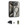 MARSİLYAN™- iPhone 15 Pro Max Kılıf Yadigar Asil Koleksiyonu - Siyah Joko Magic 5D Hayalet Cam + Raze Metal Kamera Lens - LT