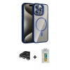 MARSİLYAN™- iPhone 15 Pro Max Kılıf Yadigar Asil Koleksiyonu - Siyah Polymer Nano Ekran Koruyucu + Raze Metal Kamera Lens - GS