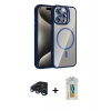 MARSİLYAN™- iPhone 15 Pro Max Kılıf Yadigar Asil Koleksiyonu - Siyah Polymer Nano Ekran Koruyucu + Raze Metal Kamera Lens - LT
