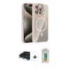 MARSİLYAN™- iPhone 15 Pro Max Kılıf Yadigar Asil Koleksiyonu - Siyah Polymer Nano Ekran Koruyucu + Raze Metal Kamera Lens - LT