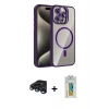MARSİLYAN™- iPhone 15 Pro Max Kılıf Yadigar Asil Koleksiyonu - Siyah Polymer Nano Ekran Koruyucu + Raze Metal Kamera Lens - LT