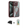 MARSİLYAN™- iPhone 15 Pro Max Kılıf Yadigar Asil Koleksiyonu - Siyah Polymer Nano Ekran Koruyucu + Raze Metal Kamera Lens - SH