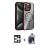 MARSİLYAN™- iPhone 15 Pro Max Kılıf Yadigar Asil Koleksiyonu - Siyah Vanessa Magic Cam + Gümüş PVD Metal Kamera Lens