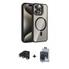 MARSİLYAN™- iPhone 15 Pro Max Kılıf Yadigar Asil Koleksiyonu - Siyah Vanessa Magic Cam + Raze Metal Kamera Lens - LT