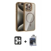 MARSİLYAN™- iPhone 15 Pro Max Kılıf Yadigar Asil Koleksiyonu - Siyah Vanessa Magic Cam + PVD Metal Kamera Lens - GS