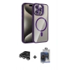 MARSİLYAN™- iPhone 15 Pro Max Kılıf Yadigar Asil Koleksiyonu - Siyah Vanessa Magic Cam + Raze Metal Kamera Lens - GS