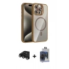MARSİLYAN™- iPhone 15 Pro Max Kılıf Yadigar Asil Koleksiyonu - Siyah Vanessa Magic Cam + Raze Metal Kamera Lens - SH